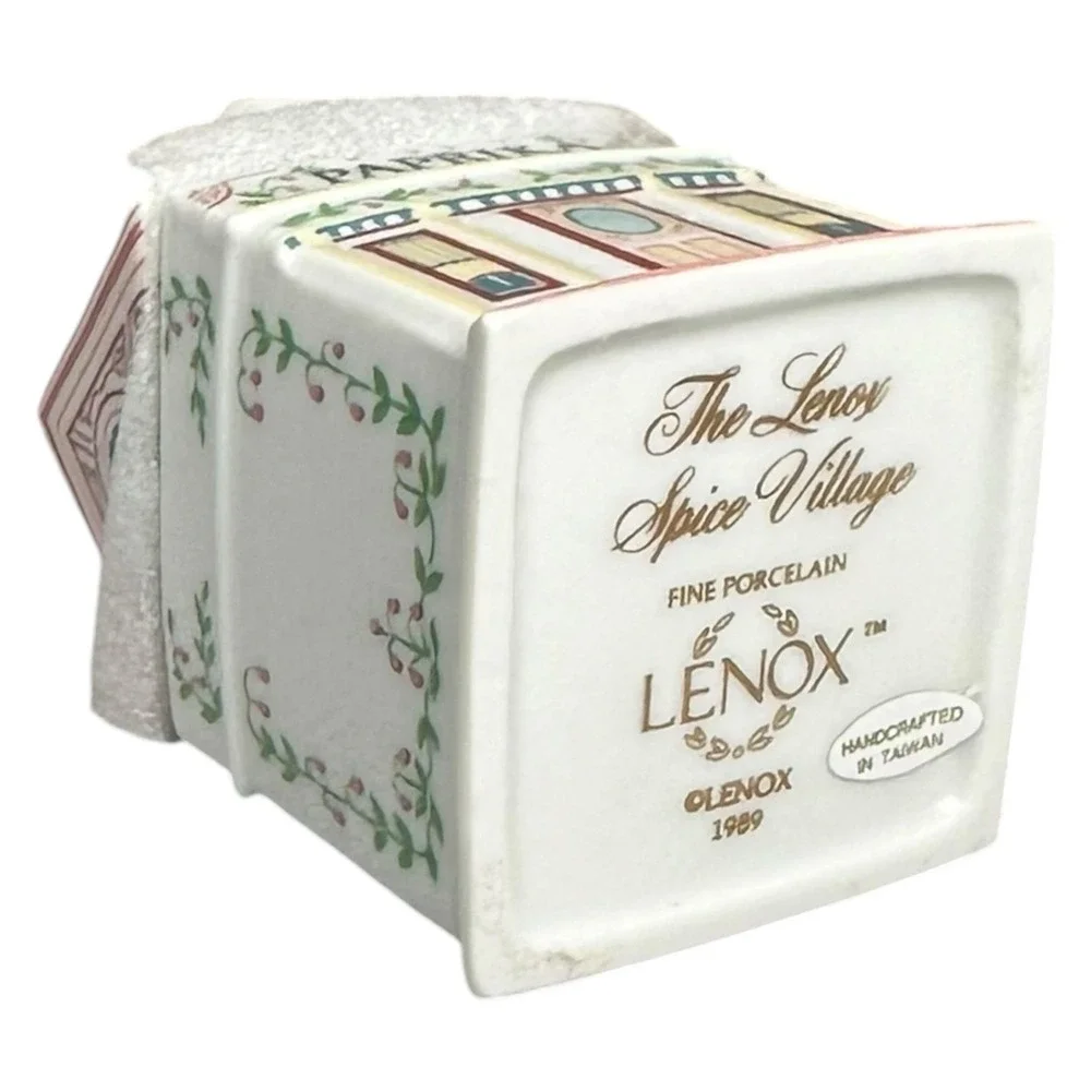 1989 Lenox Spice Village Paprika Fine Porcelain Victorian House Spice Jar Foam
